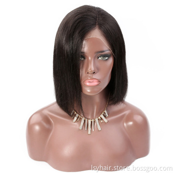 Brazilian Virgin Human Hair Lace Front Wigs Glueless Short Bob Human Hair Wigs With Baby Hair For Black Women 10inch Short